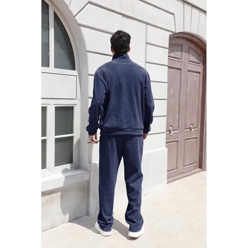Survêtement en Velours Côtelé pour Homme Sweat-Shirt doublés de Polaire et Pantalon Ensemble de Jogging – Image 5