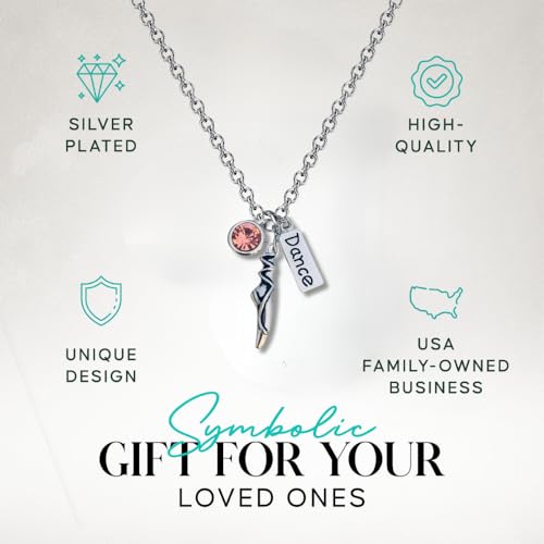 Sportybella Ballet Necklace – Dance Jewelry With Pink CZ Ballet Shoes Charm Pendant, Gift for Dancers and Dance Recitals2