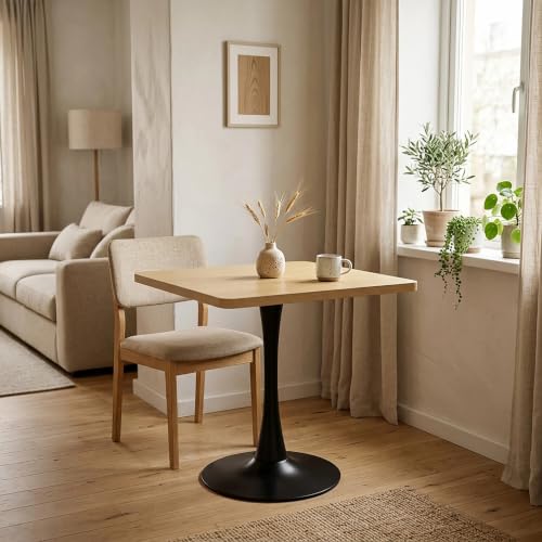 Trygoal Square Tulip Table, 28" Small Table with Metal Pedestal, Wood by Trygoal - Used condition - Image 7