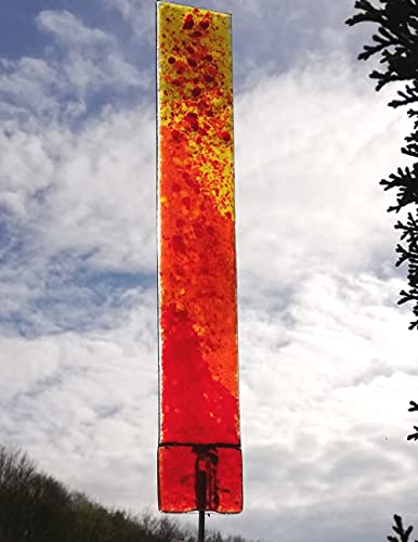 Gartenstecker Sonnenfänger Aus Edelstahl & Fluoreszierendem Acrylglas – Ca. 1,30 M Hoch, Leuchtet Bei Tageslicht, Für Garten & Terrasse
