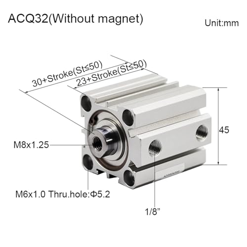 Vérin pneumatique ACQ32 alésage 32mm course 60mm double effet