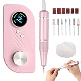 Electric Nail Drill Kit for Beginners Professional Nail Drill Machine for Home Use 40000RPM Portable Quite E-File for Acrylic Nails Polishing& Shaping&Removing with 7 Drill Bits for Home & Salon Use