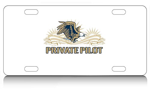 Makoroni - PRIVATE PILOT Aluminum License Plate Auto SUV Truck Tag, #s71