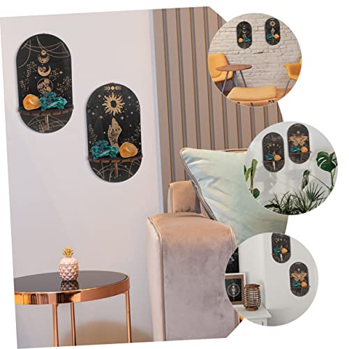 Uonlytech Suporte De Exibição De Cristal 3 Peças Decoração Vintage Pequena Prateleira Preta Suporte