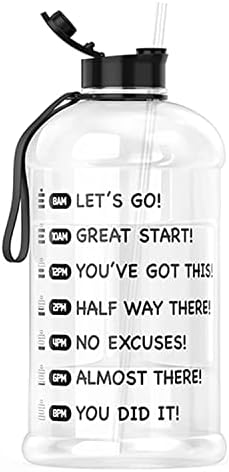 HYDRATE Tracker XL Jug - 2.2 Litre Water Bottle with straw with Motivational Time Markings, BPA Free, cool Flip Cap, Drop Proof, Ideal for Gym adults, Extra strong material water jug(2.2 Litre, Clear)