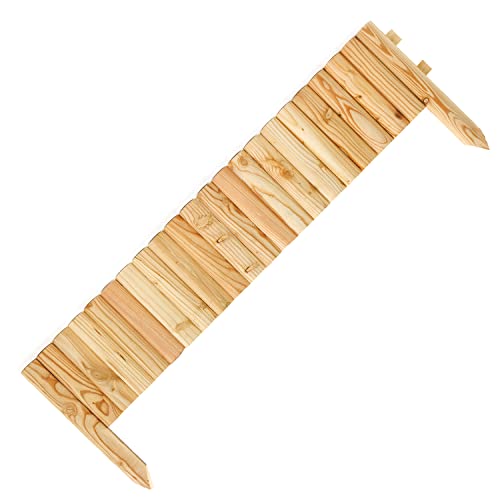 HolzFee Steckzaun Lärche 100 cm | Rasenkante Holz Holzzaun Beet-Umrandung