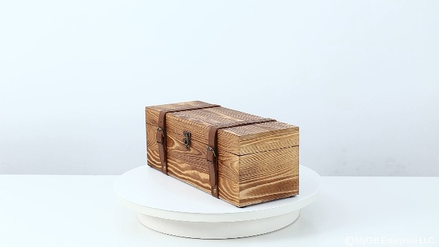 MyGift Wooden Wine Gift Box, Whiskey Box with Locking Latch