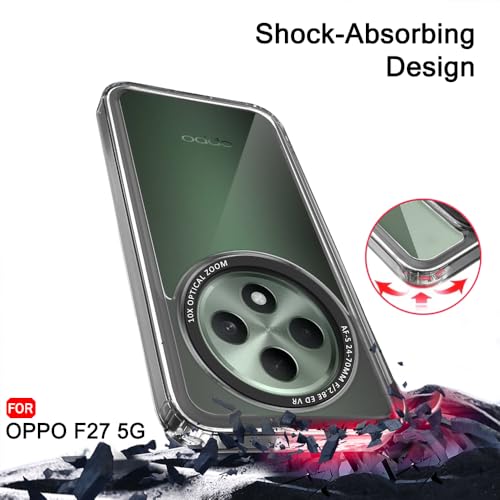 Image of TheGiftKart Hybrid Shockproof Back Cover Case for Oppo F27 5G | Stylish Camera Border | Electroplated Buttons | Crystal Clear Hard Back Cover Case (TPU & PC, Smoked Bumper)