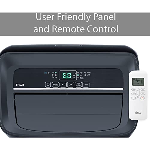Lg 10,000 Btu (Doe) / 14,000 Btu (Ashrae) Smart Portable Air Conditioner, Cools 450 Sq.ft. (18' X 25' Room Size), Smartphone & Voice Control Works With Lg Thinq, Amazon Alexa And Hey Google, 115V #TOP6