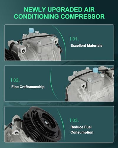 Image of SCITOO AC Compressor fit for Jeep for Grand Cherokee 4.0L 1993-1998 | Fast Cooling, Ultra Low Noise (≤72 dB)Air Conditioner Compressor with Clutch, Easy Installation, 55035782 55066151