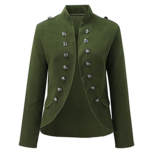 HANXIULIN Blazer voor dames, elegant, business, zomerjas, dames, lange mouwen, elegante gebreide jas, militaire mantel… - Image 3