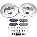 PowerStop Front Brake Kit For 2014 2015 Acura ILX, 2003-2012 Honda Accord, 2013-2021 Civic, 2016 CR-Z, 2003-2011 Element - Drilled and Slotted Disc Rotors with Ceramic Brake Pads Replacement, K1043