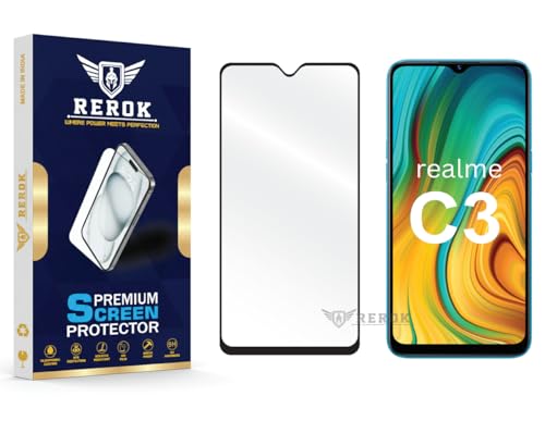 Image of Gorilla Tempered Glass Screen Protector Compatible with Realme C3 [Pack of 1] | Edge-to-Edge, Bubble-Free, Case Friendly, Easy Installation Kit