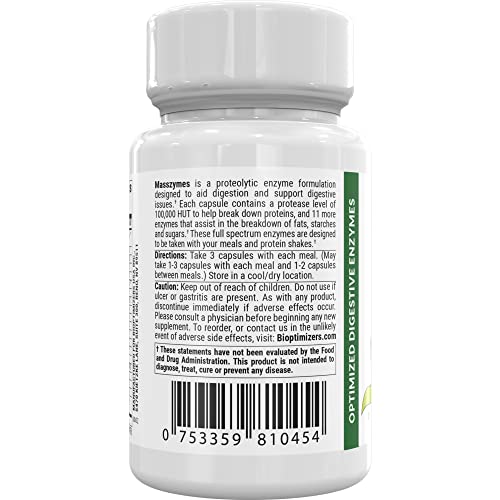 Bioptimizers - Masszymes 3.0 (30 Capsules) And Protein Breakthrough (Chocolate) - Digestive Enzymes With Lipase, Amylase, Bromelain For Better Absorption - Vegan Powder From Pea, Hemp, Pumpkin Seed #TOP2