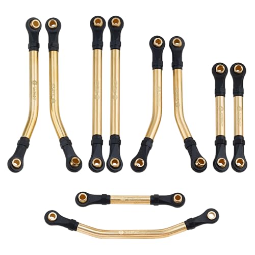 TCRC 10PCS Brass High Clearance Chassis Links and Steering Links Set for Redcat Ascent18 1/18 RC Rock Crawler Upgrades