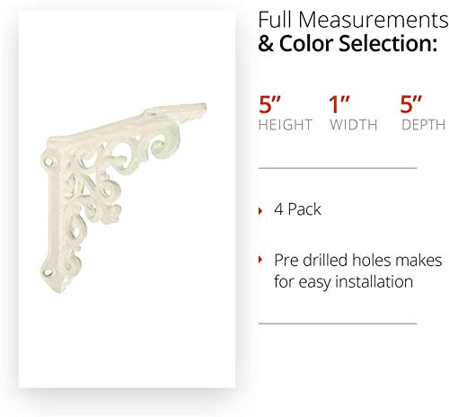 image for NACH Heavy Duty and Thick Cast Iron Victorian Shelf Bracket, Antique W