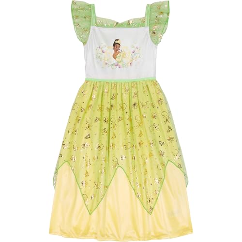 Disney Girls Princess Dress Nightgown Fantasy Gown Soft & Cute Pajamas for Kids LOVELY PRINCESS TIANA 4T