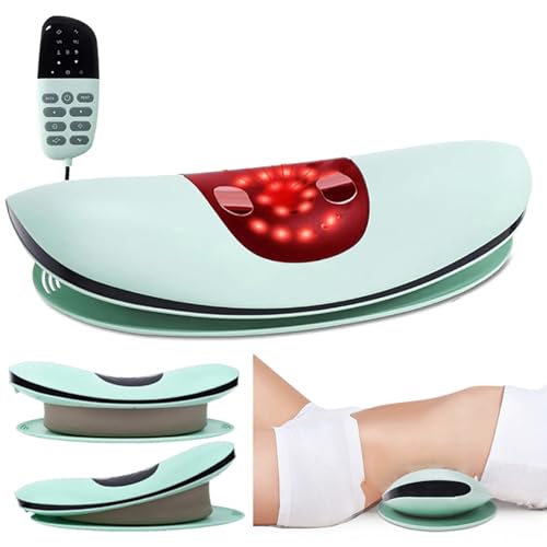 Back Therapy - Electric Heated Lumbar Massager, Elektrisches Lendenwirbel-Traktionsgerät, Rückenmassagegerät mit Wärme & dynamischer Airbag-Traktion, Taillenstrecker-Massagekissen für Frauen Männer