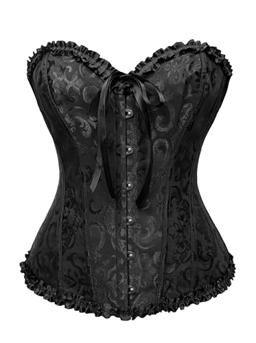 Wikoan Korsett Damen Bustier Corset Top für Frauen Vollbrust Corsage Schnürkorsett Taillenformer Dessous für Halloween und Karneval Vintage Korsett...