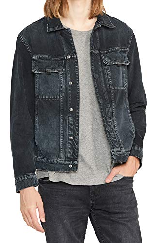 HUDSON Jeans Men's Denim Trucker Jacket, Backfield, XL