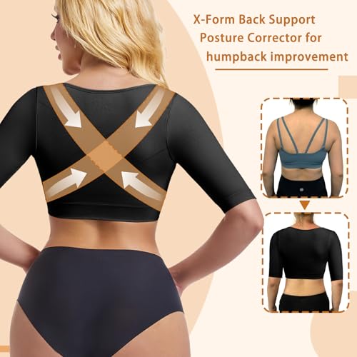 Image of ONEW Upper Arm Shaper Compression Sleeves For Women Faja Post Surgery Slimming Posture Corrector Tops Shapewear