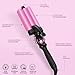 3 Barrel Hair Crimper Waver - DAN Technology Crimper Hair Tool with Ceramic for Women, Beach Waves Curling Iron, Dual Voltage, Easy to Use, Pink, 1 Inch