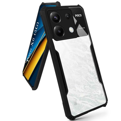 Image of Jkobi Back Cover Case for Poco X6 5G (Shockproof with Polycarbonate Clear Panel | Professional Black)
