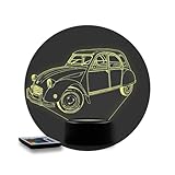 JNB Maker Lampe 3D 2CV – Veilleuse LED 16 Couleurs avec Télécommande – Gravure Laser Haute Précision – Décoration Voiture Ancienne & Vintage – Fabriqué en France