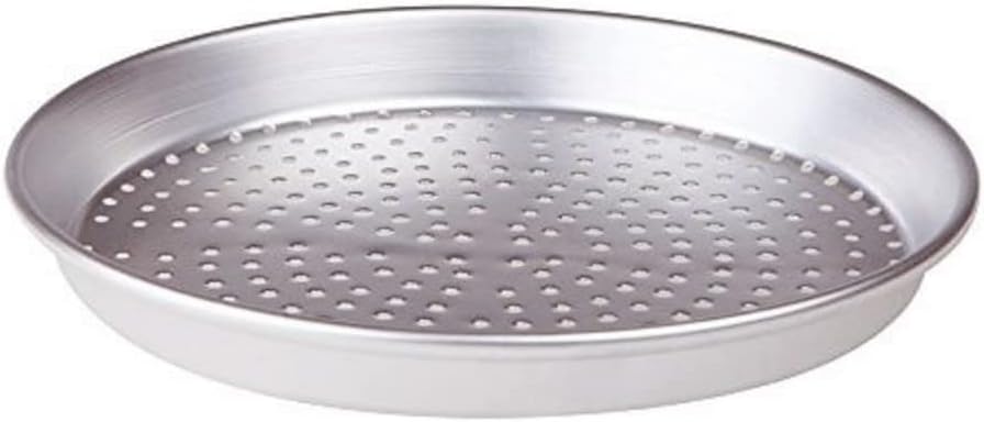 Pentole Agnelli Pastry and Pizza Perforated Round Cake - Pan, Diameter 28 cm, Aluminium, Silver, 28x28x3 cm