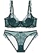Produktbild Gocgt Damen Sexy durchsichtiges, gepolstertes Mesh-Set, ungefüttert, für jeden Tag Gr. 95C, Blackish Green