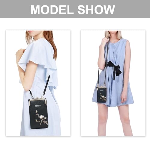Women Sling Cross-Body Wallet with Mobile Cell Phone Holder, Cell Phone Purse RFID Blocking Wallet Purses for Travel4