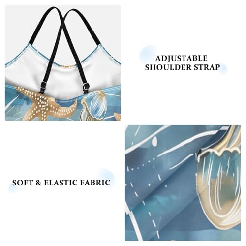 Girl's One Piece Swimsuit Jellyfish Starfish Blue Beach Bathing Swimwear3