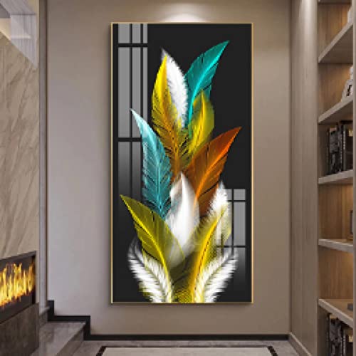 Toile art affiche paysage plume abstrait 30x60cm pour salon moderne