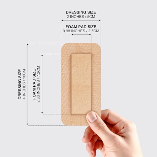 Silicone Foam Dressing 2x4 Gentle Border, Super Absorbent Wound Dressing, Bed Sore Patches, Waterproof Silicone Bandages for Wounds Care, Self Adhesive Pressure Sore Pads (30)