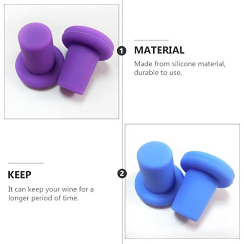 DOITOOL 4 rolhas de silicone para vinho com vedação hermética reutilizável para garrafas de vinho co