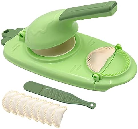 MOATIK 2 in 1 Dumpling Maker, Portable Manual Dumpling Maker Multi-Function Dumpling Maker Press Safety ABS Material Empanada Maker Press (Green)