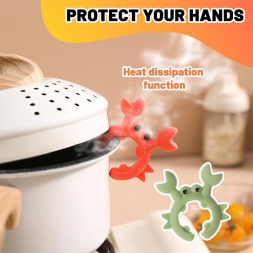 Miniatura 3 de 2 Piezas Levantador De Tapas De Olla, Silicona Resistente Al Calor, Evita Desbordamientos, Útil Utensilio De Cocina, Gadgets Geniales