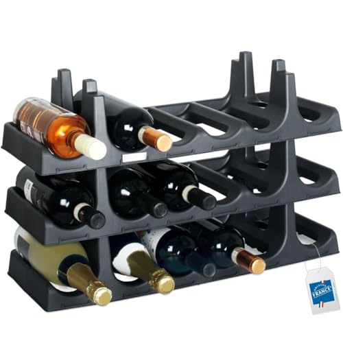 Stimo Flaschenregal für 18 Flaschen stapelbar Weinregal...