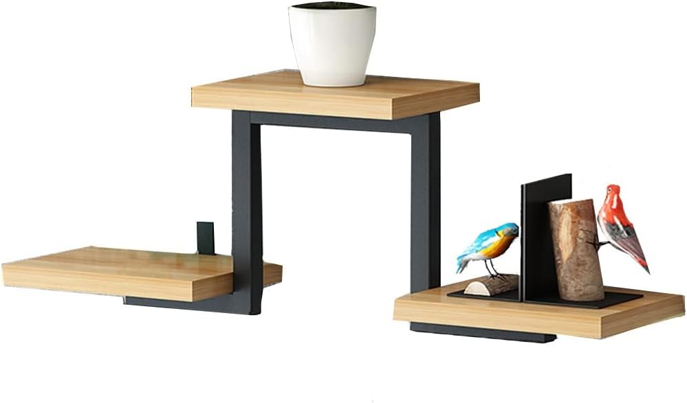 Exquisite Bathroom Shelves Floating Wood, Industrial Corner for Wall, Wall Shelf for Bedroom with with 2 Layers, Wall Mounted Hanging for Bathroom Home(Primary)