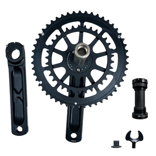 Bielas para bicicletas de 165 mm, huecos, integrados, de doble velocidad, redondo, para bicicletas de montaña, plato 34T-50T