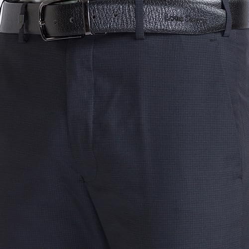 Image of Park Avenue Men's Polyviscose Blend Structure Pattern Super Slim Fit Flat Front Formal Trouser