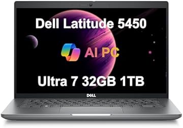 Dell Latitude 5450 Business Laptop (14" FHD, Intel 12-Core Ultra 7 155U, 32GB DDR5 RAM, 1TB SSD), Backlit KB, 1080p Webcam, 2x Thunderbolt 4, Ethernet, HDMI, Win 11 Pro, Durable Premium for Work