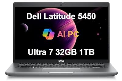 Dell Latitude 5450 Business Laptop (14" FHD, Intel 12-Core Ultra 7 155U, 32GB DDR5 RAM, 1TB SSD), Backlit KB, 1080p Webcam, 2x Thunderbolt 4, Ethernet, HDMI, Win 11 Pro (Renewed)