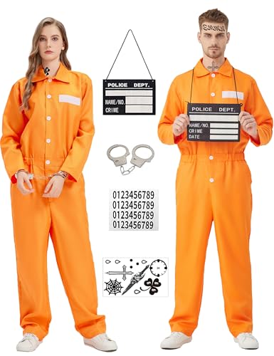 Costume de prisonnier ample pour homme et femme en combinaison orange