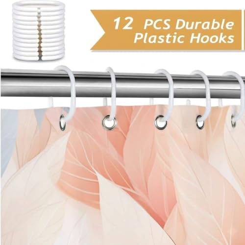 Rideau de douche anti moisissure 140x200 imperméable polyester lavable avec crochets - 5