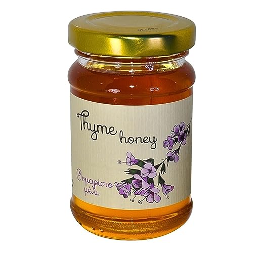 Melissokomiki Dodecanese Greek Honey Gift Set with Dipper – Raw Thyme 130g & Pine 130g – Premium Artisan Honey from Rhodes
