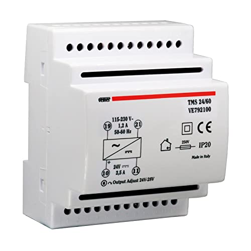 Transformador de electricidad VEMER VE792100 con salida estable de 24 V DC y 60 W