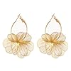 Dangle Flower Earrings for Women Statement Trendy Hoop Earring Floral Drop Earrings Jewelry