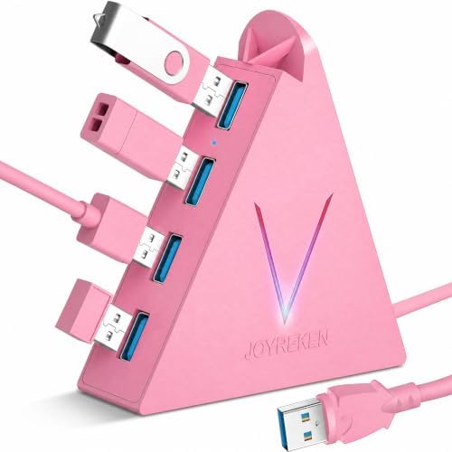 Flyingvhub 4-Port Usb 3.0 Data Hub Pink