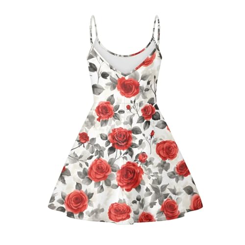 Image of Cozeyat Women Girls Summer Sleeveless Dress Casual Swing Beach Cover Up Knee Length Dresses,Large Size XS-4XL